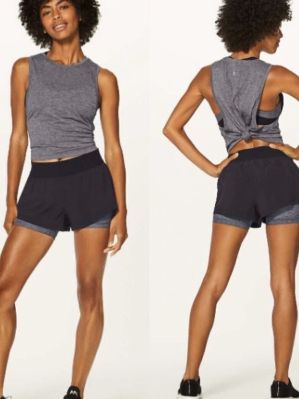 Lululemon Like New Box it Out Shorts Black Heather Gray Size 4